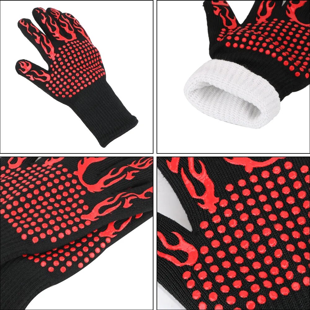 Backofen und Grillhandschuhe
